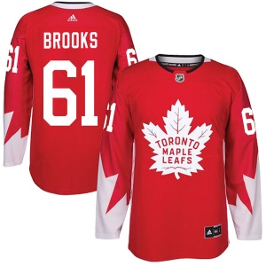 Men's Adam Brooks Toronto Maple Leafs Authentic Alternate Jersey - Red