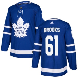 Men's Adam Brooks Toronto Maple Leafs Authentic Home Jersey - Blue