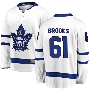 Men's Adam Brooks Toronto Maple Leafs Breakaway Away Jersey - White