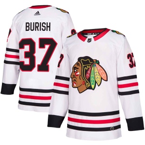 Men's Adam Burish Chicago Blackhawks Authentic Away Jersey - White