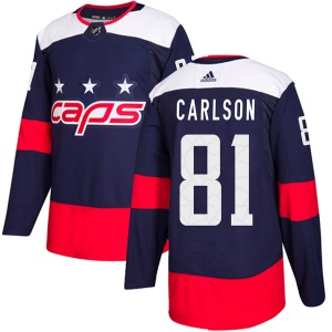 Men's Adam Carlson Washington Capitals Authentic 2018 Stadium Series Jersey - Navy Blue