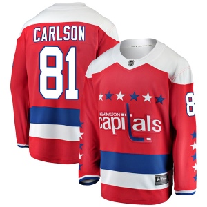 Men's Adam Carlson Washington Capitals Breakaway Alternate Jersey - Red