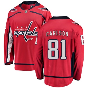 Men's Adam Carlson Washington Capitals Breakaway Home Jersey - Red