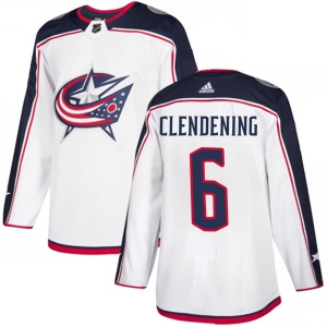 Men's Adam Clendening Columbus Blue Jackets Authentic Away Jersey - White