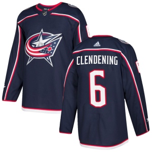 Men's Adam Clendening Columbus Blue Jackets Authentic Home Jersey - Navy