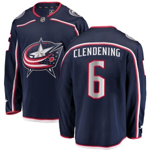 Men's Adam Clendening Columbus Blue Jackets Breakaway Home Jersey - Navy