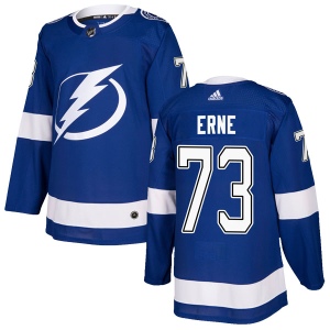 Men's Adam Erne Tampa Bay Lightning Authentic Home Jersey - Blue