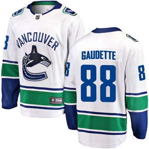 Men's Adam Gaudette Vancouver Canucks Breakaway Away Jersey - White