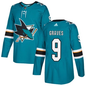 Men's Adam Graves San Jose Sharks Authentic Home Jersey - Teal