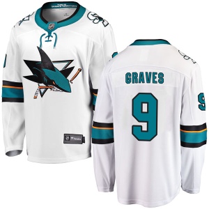 Men's Adam Graves San Jose Sharks Breakaway Away Jersey - White