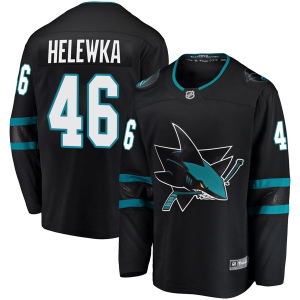 Men's Adam Helewka San Jose Sharks Breakaway Alternate Jersey - Black