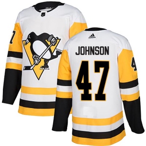 Men's Adam Johnson Pittsburgh Penguins Authentic Away Jersey - White