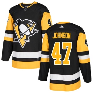 Men's Adam Johnson Pittsburgh Penguins Authentic Home Jersey - Black