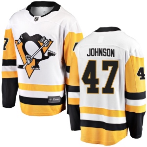 Men's Adam Johnson Pittsburgh Penguins Breakaway Away Jersey - White