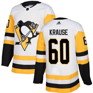 Men's Adam Krause Pittsburgh Penguins Authentic Away Jersey - White