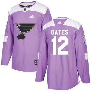 Men's Adam Oates St. Louis Blues Authentic Hockey Fights Cancer Jersey - Purple