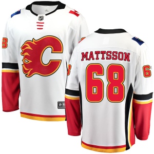 Men's Adam Ollas Mattsson Calgary Flames Breakaway Away Jersey - White