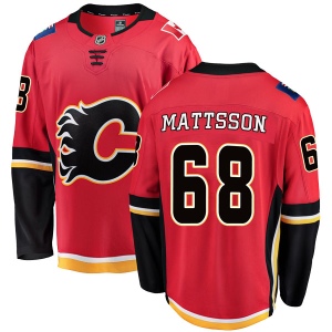 Men's Adam Ollas Mattsson Calgary Flames Breakaway Home Jersey - Red