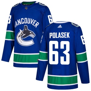 Men's Adam Polasek Vancouver Canucks Authentic Home Jersey - Blue