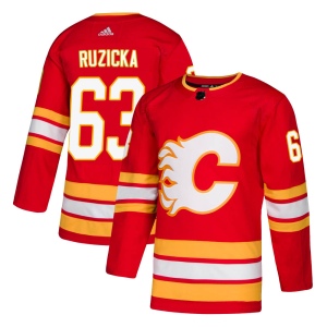 Men's Adam Ruzicka Calgary Flames Authentic Alternate Jersey - Red