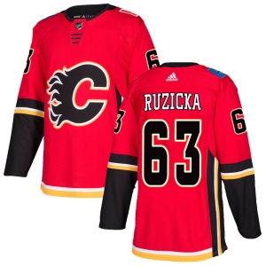 Men's Adam Ruzicka Calgary Flames Authentic Home Jersey - Red