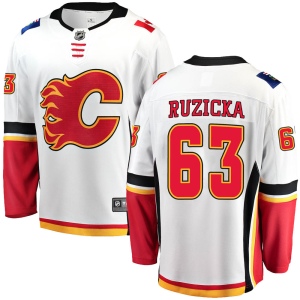 Men's Adam Ruzicka Calgary Flames Breakaway Away Jersey - White