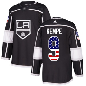 Men's Adrian Kempe Los Angeles Kings Authentic USA Flag Fashion Jersey - Black