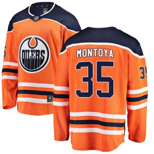 Men's Al Montoya Edmonton Oilers Authentic r Home Breakaway Jersey - Orange