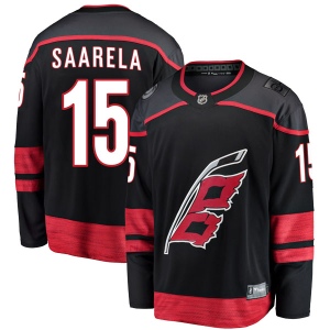 Men's Aleksi Saarela Carolina Hurricanes Breakaway Alternate Jersey - Black