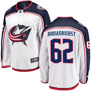 Men's Alex Broadhurst Columbus Blue Jackets Breakaway Away Jersey - White