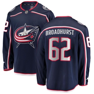 Men's Alex Broadhurst Columbus Blue Jackets Breakaway Home Jersey - Navy