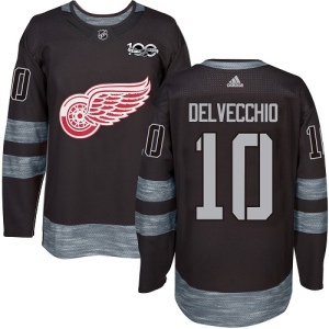 Men's Alex Delvecchio Detroit Red Wings Authentic 1917-2017 100th Anniversary Jersey - Black