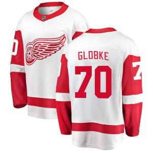 Men's Alex Globke Detroit Red Wings Breakaway Away Jersey - White