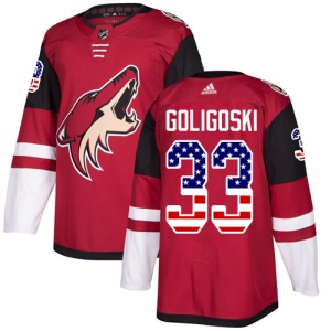 Men's Alex Goligoski Arizona Coyotes Authentic USA Flag Fashion Jersey - Red