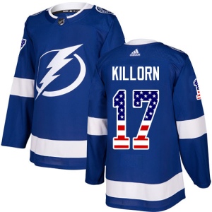 Men's Alex Killorn Tampa Bay Lightning Authentic USA Flag Fashion Jersey - Blue