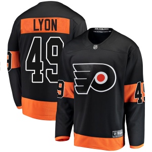 Men's Alex Lyon Philadelphia Flyers Breakaway Alternate Jersey - Black