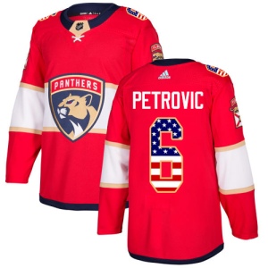 Men's Alex Petrovic Florida Panthers Authentic USA Flag Fashion Jersey - Red