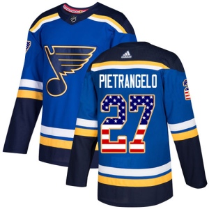 Men's Alex Pietrangelo St. Louis Blues Authentic USA Flag Fashion Jersey - Blue