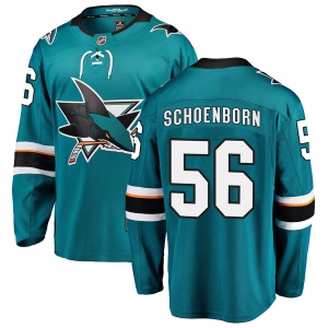 Men's Alex Schoenborn San Jose Sharks Breakaway Home Jersey - Teal