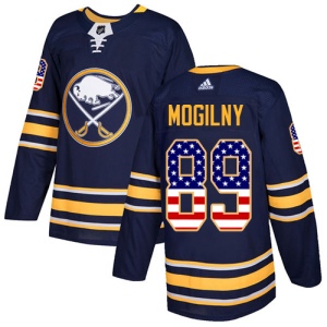 Men's Alexander Mogilny Buffalo Sabres Authentic USA Flag Fashion Jersey - Navy Blue