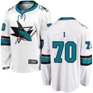 Men's Alexander True San Jose Sharks Breakaway Away Jersey - White