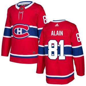 Men's Alexandre Alain Montreal Canadiens Authentic Home Jersey - Red