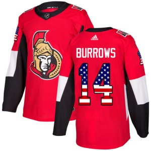 Men's Alexandre Burrows Ottawa Senators Authentic USA Flag Fashion Jersey - Red