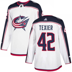 Men's Alexandre Texier Columbus Blue Jackets Authentic Away Jersey - White