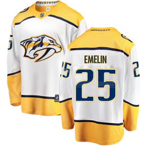 Men's Alexei Emelin Nashville Predators Breakaway Away Jersey - White