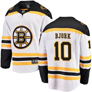 Men's Anders Bjork Boston Bruins Breakaway Away Jersey - White