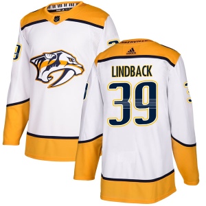 Men's Anders Lindback Nashville Predators Authentic Away Jersey - White