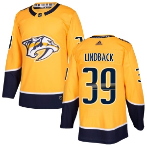 Men's Anders Lindback Nashville Predators Authentic Home Jersey - Gold