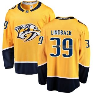 Men's Anders Lindback Nashville Predators Breakaway Home Jersey - Gold