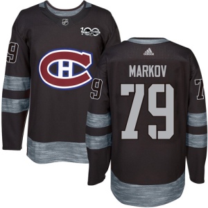 Men's Andrei Markov Montreal Canadiens Authentic 1917-2017 100th Anniversary Jersey - Black